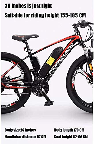 Bicicletas Bicicleta Eléctrica De Montaña E Bicicleta Para Adultos 26 '' Bicicleta Eléctrica 250W 27 Velocidades Cuadro De Aleación De Aluminio Con Luz De Bicicleta, Batería De Litio Extraíble Y Carga