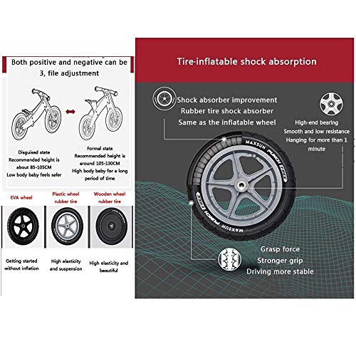 Bicicletas, Bicicletas Balance de Madera Niños No Hay Necesidad de Neumáticos, sin Pedal de la Bicicleta Caminar 2-6 años Uso de Niños,Beige