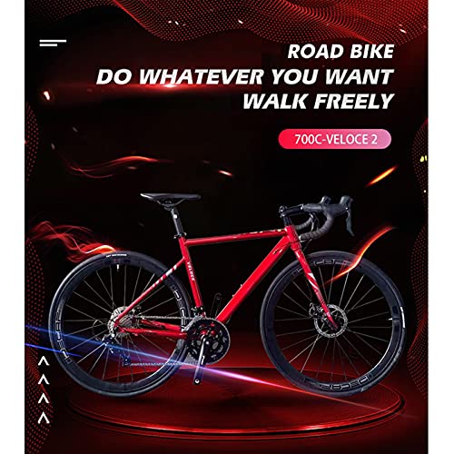 Bicicletas Hombres Road, 18 Velocidad 700c Ultraligero AleacióN De Aluminio del Marco La Bici Camino Los Hombres, Que Compite con Bicicleta Frenos Doble Disco, para Amantes Ciclismo