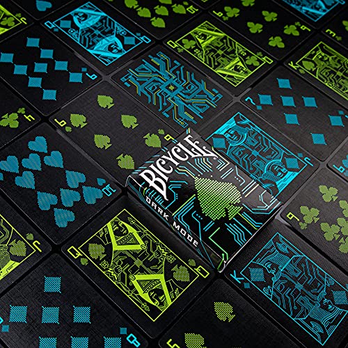 Bicycle Dark Mode Playing Cards - 10021927- Baraja de Cartas de Diseño Digital para Coleccionistas, Magia y Cardistry. Tamaño Poker Standar 63 x 88 mm,