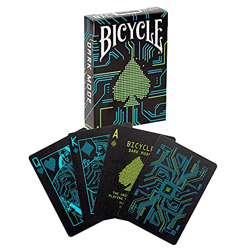 Bicycle Dark Mode Playing Cards - 10021927- Baraja de Cartas de Diseño Digital para Coleccionistas, Magia y Cardistry. Tamaño Poker Standar 63 x 88 mm,