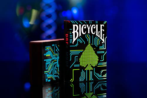 Bicycle Dark Mode Playing Cards - 10021927- Baraja de Cartas de Diseño Digital para Coleccionistas, Magia y Cardistry. Tamaño Poker Standar 63 x 88 mm,