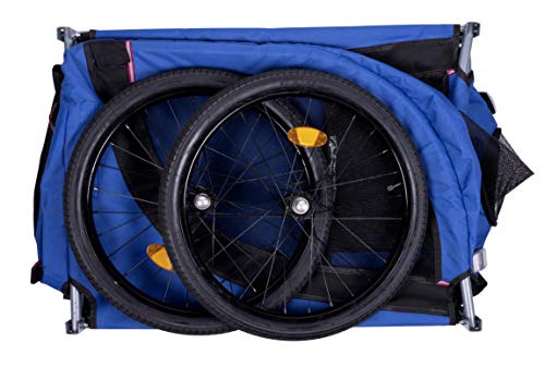 Bicycle Gear - Remolque de Bicicleta para Perros Plegable - Remolque de Bicicleta para Sus Mascotas - 40 kg - 75 x 52 x 65 cm - Azul/Negro