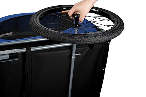 Bicycle Gear - Remolque de Bicicleta para Perros Plegable - Remolque de Bicicleta para Sus Mascotas - 40 kg - 75 x 52 x 65 cm - Azul/Negro