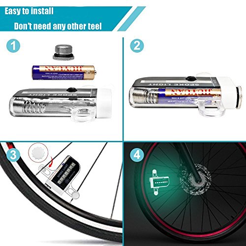 Bicycle LED Spoke Light Luces de Bicicleta con Ruedas Resistentes al Agua con 14 LED Ultrabrillantes, 30 Tipos de Patrones Cambian Automáticamente