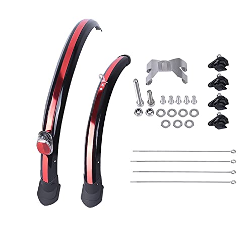 Bicycle Mudguard Front Front Trasero Fender 16 Pulgadas 20 Pulgadas Doble Sprazing Tamaño Ajustable Chrome Plástico Bike Alas para Bicicleta Plegable Partes de la Bicicleta