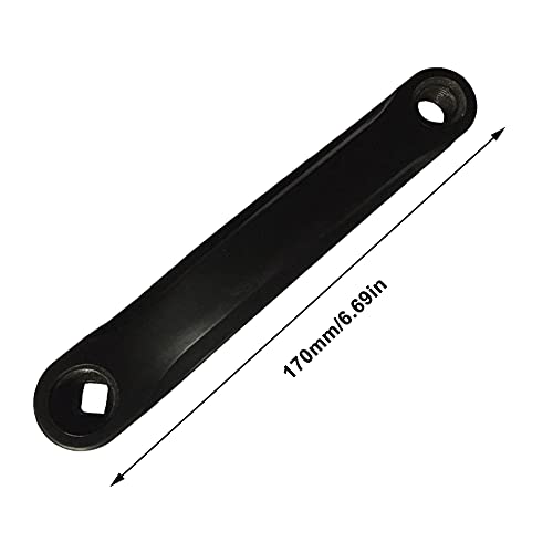 Biela de Bicicleta de 170 mm, biela de aleación de Aluminio, Brazo de biela Juego de bielas de una Velocidad para Bicicleta de montaña y Carretera (Black 1PC)