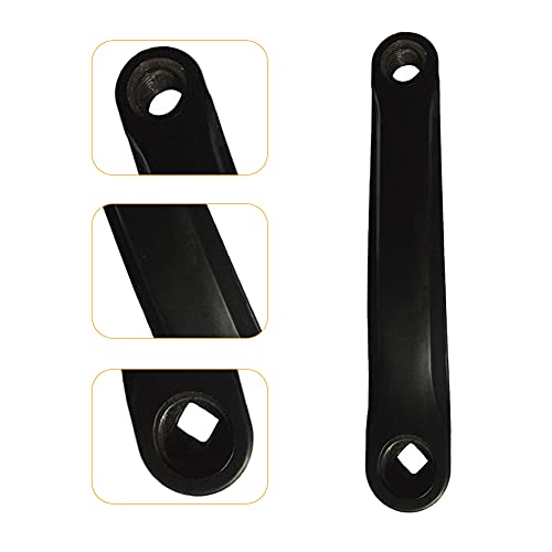 Biela de Bicicleta de 170 mm, biela de aleación de Aluminio, Brazo de biela Juego de bielas de una Velocidad para Bicicleta de montaña y Carretera (Black 2PCS)