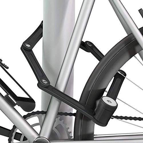 BIGLUFU Candado plegable para bicicleta Candado de bicicleta Antirrobo Plegable, 86 cm de Largo Cerradura de Bicicleta de Montaña Carreras 6 Articulaciones (Bloqueo con 4 llaves 2pc)