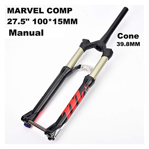 Bike Suspension Forks MTB BICICLETE AIRE FORK MANITOU MARVEL COMP 27.5ER 27.5Inche Mountain Bike Fork Spilling MANUAL MANUAL CONTROL THRU 100 * 15M Steerer cónico y carretilla frontal de dirección r