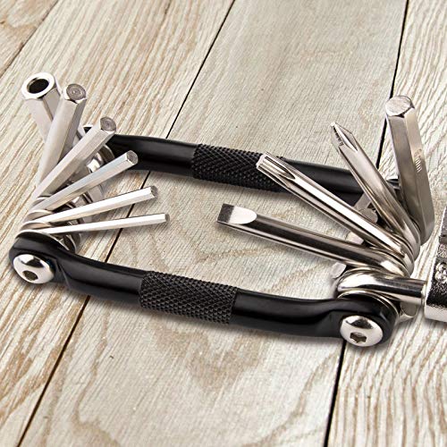 Bike Tool 17 en 1 Multiherramienta para Bicicletas - Kit de Reparación de Bicicletas Compacto Y Ligero para Bicicletas de Carretera Y de Montaña - con Rompecadenas, Llaves Allen, Herramienta de Radios