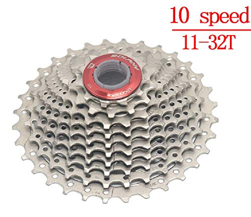 BIKECO 8-9-10-11 Velocidad Cassette 11-25T 11-28T 11-32T 11-36T Relación Ancha Cassette Piñones de Bicicleta de Carretera Bicicleta de Carretera Rueda Libre (10 velocidades 11-32T)