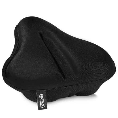 Bikeroo Funda Grande Asiento Bicicleta Estática Relleno Gel [Almohadilla Ancha Suave] Cojín para Sillín más Cómodo para Hombres y Mujeres Bicis Cruiser, Fijas y de Spinning