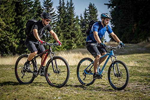Bikesport Parallax Bicicleta De montaña Doble suspensión 29 Ruedas, Shimano 18 velocidades (Azul Negro)