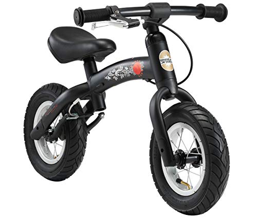 BIKESTAR 2-en-1 Bicicleta sin Pedales para niños y niñas 2-3 años | Bici con Ruedas de 10" Edición Sport | Negro
