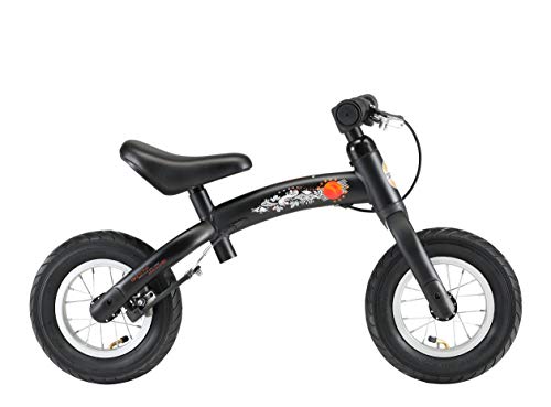 BIKESTAR 2-en-1 Bicicleta sin Pedales para niños y niñas 2-3 años | Bici con Ruedas de 10" Edición Sport | Negro