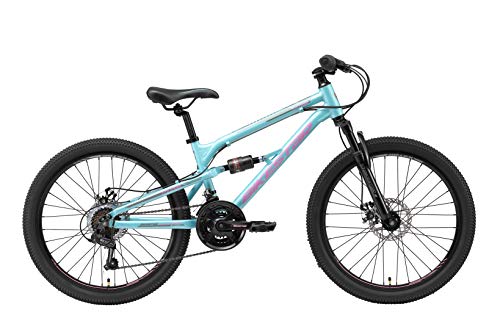 BIKESTAR Bicicleta de montaña de Aluminio Suspensión Doble Bicicleta Juvenil 24 Pulgadas de 9 años | Cambio Shimano de 21 velocidades, Freno de Disco | niños Bicicleta | Azul