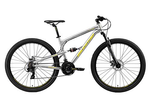 BIKESTAR Bicicleta de montaña de Aluminio Suspensión Doble Completa 29 Pulgadas | Cuadro 17.5" Cambio Shimano de 21 velocidades, Freno de Disco, Fully MTB | Gris