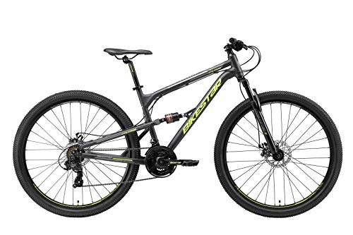 BIKESTAR Bicicleta de montaña de Aluminio Suspensión Doble Completa 29 Pulgadas | Cuadro 17.5" Cambio Shimano de 21 velocidades, Freno de Disco, Fully MTB | Negro