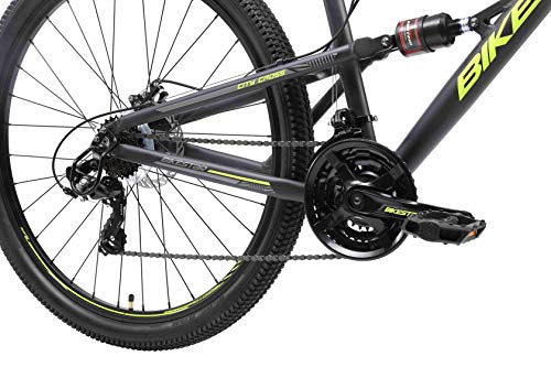 BIKESTAR Bicicleta de montaña de Aluminio Suspensión Doble Completa 29 Pulgadas | Cuadro 17.5" Cambio Shimano de 21 velocidades, Freno de Disco, Fully MTB | Negro