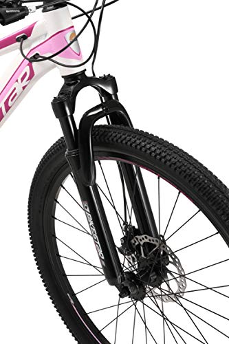 BIKESTAR Bicicleta de montaña Hardtail de Aluminio, 21 Marchas Shimano 26" Pulgadas | Mountainbike con Frenos de Disco Cuadro 13" MTB | Blanco