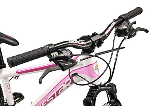 BIKESTAR Bicicleta de montaña Hardtail de Aluminio, 21 Marchas Shimano 26" Pulgadas | Mountainbike con Frenos de Disco Cuadro 13" MTB | Blanco