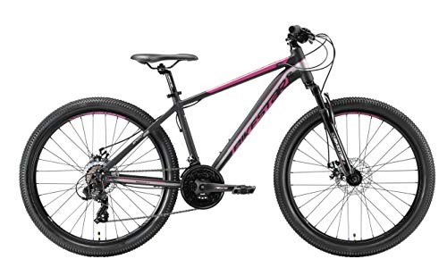 BIKESTAR Bicicleta de montaña Hardtail de Aluminio, 21 Marchas Shimano 26" Pulgadas | Mountainbike con Frenos de Disco Cuadro 16" MTB | Negro