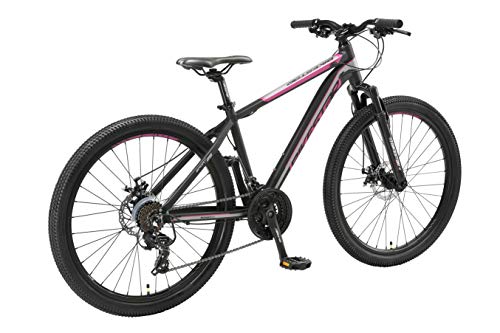 BIKESTAR Bicicleta de montaña Hardtail de Aluminio, 21 Marchas Shimano 26" Pulgadas | Mountainbike con Frenos de Disco Cuadro 16" MTB | Negro