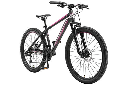 BIKESTAR Bicicleta de montaña Hardtail de Aluminio, 21 Marchas Shimano 26" Pulgadas | Mountainbike con Frenos de Disco Cuadro 16" MTB | Negro