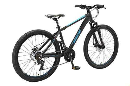 BIKESTAR Bicicleta de montaña Hardtail de Aluminio, 21 Marchas Shimano 26" Pulgadas | Mountainbike con Frenos de Disco Cuadro 16" MTB | Negro Azul