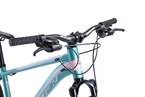 BIKESTAR Bicicleta de montaña Hardtail de Aluminio, 21 Marchas Shimano 27.5" Pulgadas | Mountainbike con Frenos de Disco Cuadro 16" MTB | Turquesa