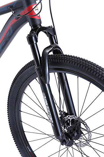 BIKESTAR Bicicleta de montaña Hardtail de Aluminio, 21 Marchas Shimano 29" Pulgadas | Mountainbike con Frenos de Disco Cuadro 17" MTB | Negro Rojo