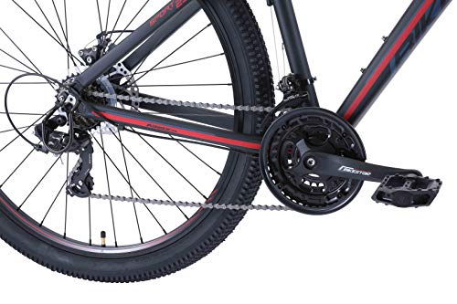 BIKESTAR Bicicleta de montaña Hardtail de Aluminio, 21 Marchas Shimano 29" Pulgadas | Mountainbike con Frenos de Disco Cuadro 17" MTB | Negro Rojo