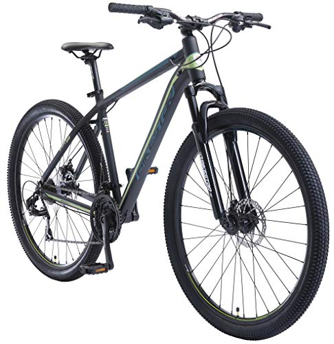 BIKESTAR Bicicleta de montaña Hardtail de Aluminio, 21 Marchas Shimano 29" Pulgadas | Mountainbike con Frenos de Disco Cuadro 19" MTB | Negro