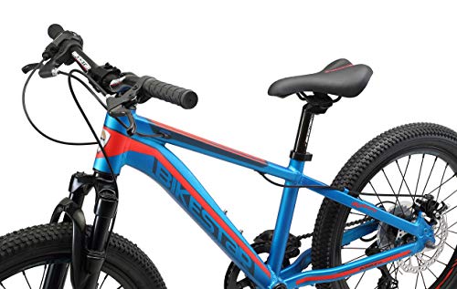 BIKESTAR Bicicleta de montaña Juvenil de Aluminio 20 Pulgadas de 6 a 9 años | Bici niños Cambio Shimano de 7 velocidades, Freno de Disco, Horquilla de suspensión | Azul