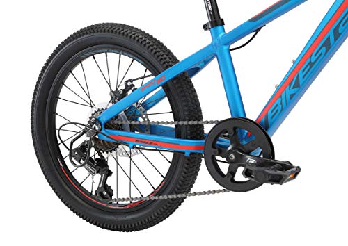 BIKESTAR Bicicleta de montaña Juvenil de Aluminio 20 Pulgadas de 6 a 9 años | Bici niños Cambio Shimano de 7 velocidades, Freno de Disco, Horquilla de suspensión | Rojo