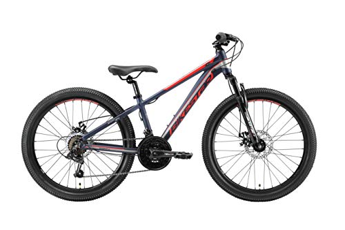 BIKESTAR Bicicleta de montaña Juvenil de Aluminio 24 Pulgadas de 10 a 13 años | Bici niños Cambio Shimano de 21 velocidades, Freno de Disco, Horquilla de suspensión | Azul