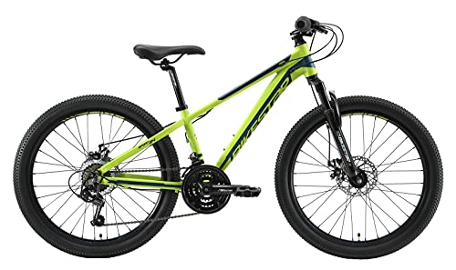 BIKESTAR Bicicleta de montaña Juvenil de Aluminio 24 Pulgadas de 10 a 13 años | Bici niños Cambio Shimano de 21 velocidades, Freno de Disco, Horquilla de suspensión | Verde