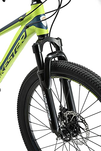 BIKESTAR Bicicleta de montaña Juvenil de Aluminio 24 Pulgadas de 10 a 13 años | Bici niños Cambio Shimano de 21 velocidades, Freno de Disco, Horquilla de suspensión | Verde