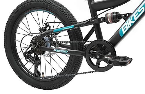 BIKESTAR Bicicleta de montaña Suspensión Doble Bicicleta Juvenil 20 Pulgadas de 6 años | Cambio Shimano de 7 velocidades, Freno de Disco, Fully | niños Bicicleta Azul