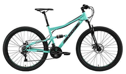 BIKESTAR Bicicleta de montaña Suspensión Doble Completa 27.5 Pulgadas | Cuadro 17" Cambio Shimano de 21 velocidades, Freno de Disco, Fully MTB Mentha