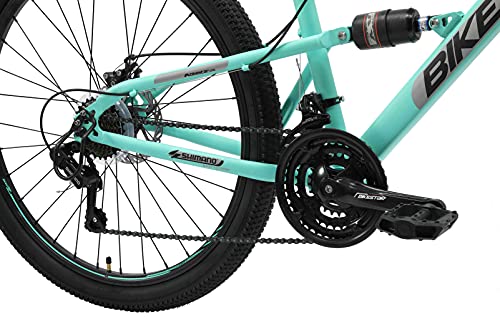 BIKESTAR Bicicleta de montaña Suspensión Doble Completa 27.5 Pulgadas | Cuadro 17" Cambio Shimano de 21 velocidades, Freno de Disco, Fully MTB Mentha