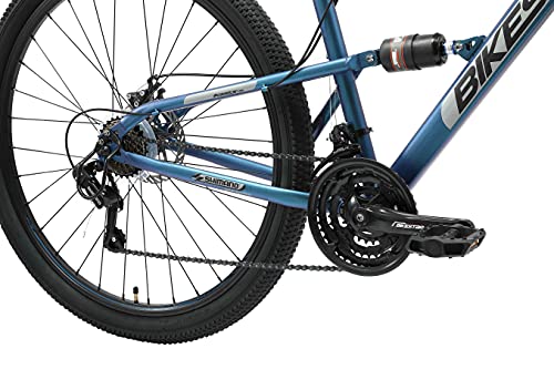 BIKESTAR Bicicleta de montaña Suspensión Doble Completa 29 Pulgadas | Cuadro 19" Cambio Shimano de 21 velocidades, Freno de Disco, Fully MTB Azul