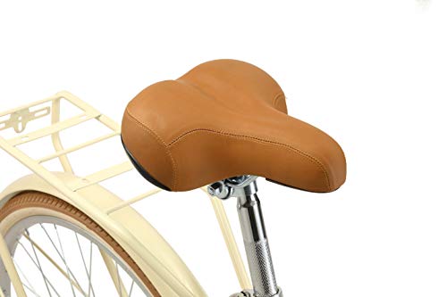 BIKESTAR Bicicleta de Paseo Aluminio Rueda de 26" Pulgadas | Bici de Cuidad Urbana 7 Velocidades Vintage para Mujeres | Beige