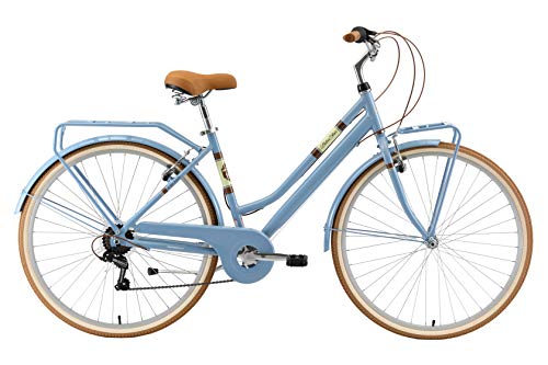 BIKESTAR Bicicleta de Paseo Aluminio Rueda de 28" Pulgadas | Bici de Cuidad Urbana 7 Velocidades Vintage para Mujeres | Azul