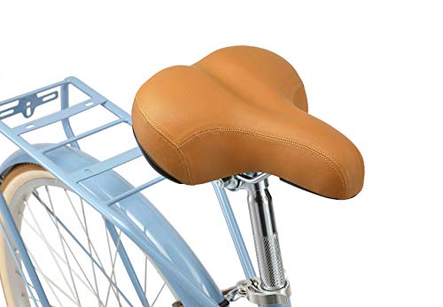 BIKESTAR Bicicleta de Paseo Aluminio Rueda de 28" Pulgadas | Bici de Cuidad Urbana 7 Velocidades Vintage para Mujeres | Azul