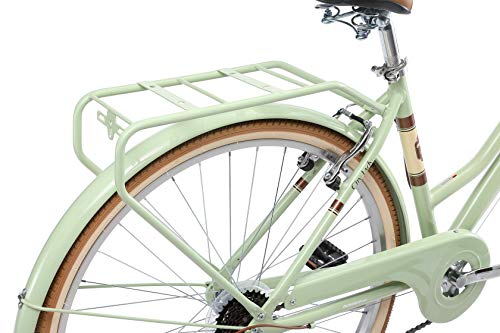 BIKESTAR Bicicleta de Paseo Aluminio Rueda de 28" Pulgadas | Bici de Cuidad Urbana 7 Velocidades Vintage para Mujeres | Menta