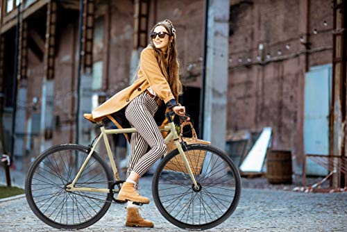 BIKESTAR Bicicleta de Paseo, Single Speed 700C Ruedas 28" | Bici de Carretera Cuadro 53 cm Retro Vintage Bici de Ciudad para Hombres y Mujeres | Beige