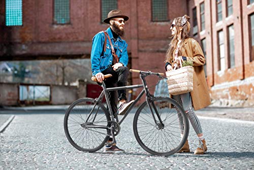 BIKESTAR Bicicleta de Paseo, Single Speed 700C Ruedas 28" | Bici de Carretera Cuadro 53 cm Retro Vintage Bici de Ciudad para Hombres y Mujeres | Verde