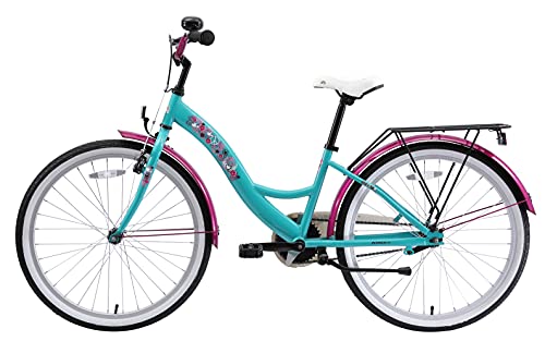 BIKESTAR Bicicleta Infantil para niñas a Partir de 10 años | Bici 24 Pulgadas con Frenos | 24" Edición Clásica Mentha